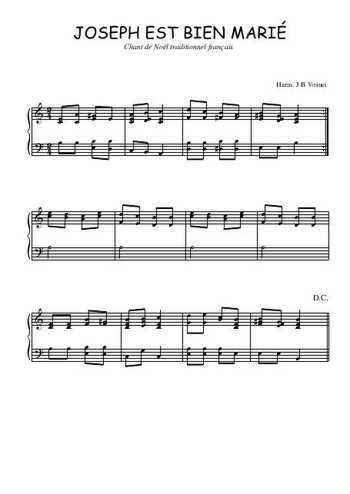 Téléchargez l'arrangement pour piano de la partition de Joseph est bien marié en PDF